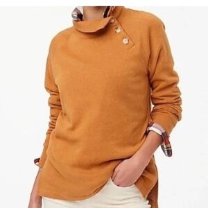 J Crew Womens Burnt Orange Button Collar Pullover